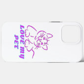 かわいいピンクのペット猫が大好き Case-Mate iPhoneケース (裏面 (横))