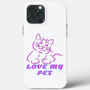 かわいいピンクのペット猫が大好き iPhone 13 PRO MAXケース