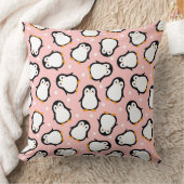 かわいいピンクのペンギンパターン クッション (ブランケット)