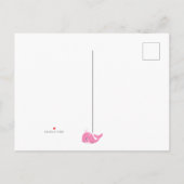 かわいいピンクのホエーカラフルルの女の子ベビーシャワー インビテーションポストカード (裏面)