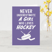 かわいいピンクのホッケーカード　女の子用　子供用　プレイヤー カード (黄色い花)