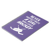 かわいいピンクのホッケーグッズ　女の子へ　子供のホッケー好きに ノートブック (左側)