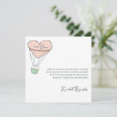 かわいいピンクのホットエアバルーン女の子の赤ちゃんシャワー サンキューカード (スタンド正面)