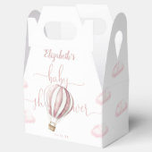 かわいいピンクのホットエアバルーン女の子ベビーシャワー フェイバーボックス (オープン)
