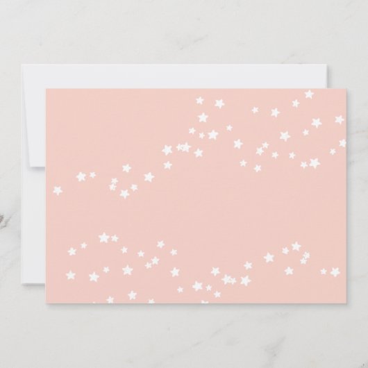 かわいいピンクのホットエアバルーン赤ちゃんシャワー 招待状 (裏面)