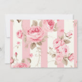 かわいいピンクのボウのブライダルシャワー 招待状 (裏面)