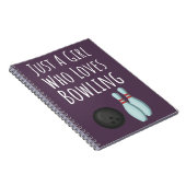 かわいいピンクのボウリングギフト 赤ちゃん女の子 子供 ボウラー ノートブック (右側)