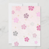 かわいいピンクのボディスーツの赤ちゃんシャワー 招待状 (裏面)