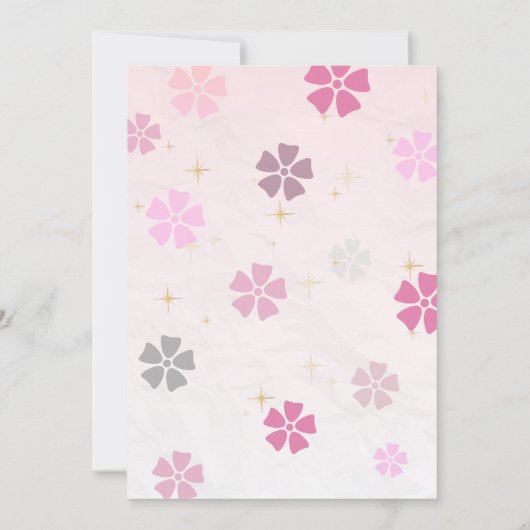 かわいいピンクのボディスーツの赤ちゃんシャワー 招待状 (裏面)