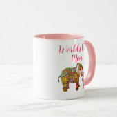 かわいいピンクのボホウォーター色の象の母の日 マグカップ (正面右)