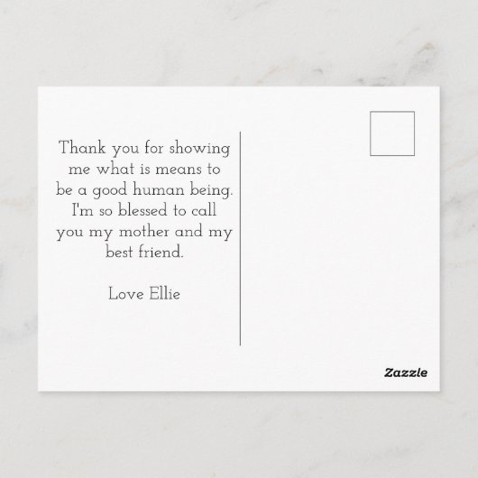 かわいいピンクのボホゾウ母の日を楽しむ ポストカード (裏面)