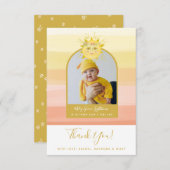 かわいいピンクのボホーレインボーレイオブサンシャインベビーシャワー サンキューカード (正面/裏面)