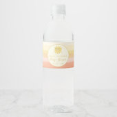 かわいいピンクのボホ虹の光のサンシャインベビーシャワー ペットボトルラベル (正面)