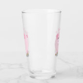 かわいいピンクのポットは豚の漫画イラストレーション タンブラーグラス (左)