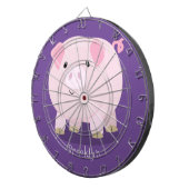 かわいいピンクのポットは豚の漫画イラストレーション ダーツボード (正面右)