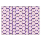 かわいいピンクのポットは豚の漫画イラストレーション テーブルクロス (正面(横))