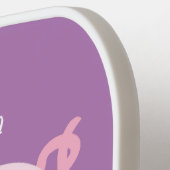 かわいいピンクのポットは豚の漫画イラストレーション ピックルボールラケット (左詳細)