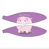 かわいいピンクのポットは豚の漫画イラストレーション ミニバスケットボール (パネル)