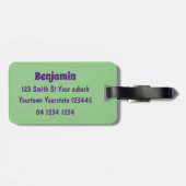 かわいいピンクのポットは豚の漫画イラストレーション ラゲッジタグ (裏面横)