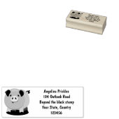 かわいいピンクのポットは豚の漫画イラストレーション ラバースタンプ (押印)