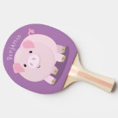 かわいいピンクのポットは豚の漫画イラストレーション 卓球ラケット (横)