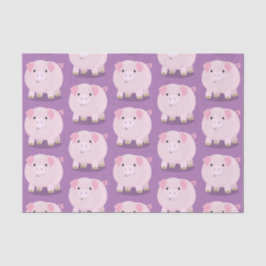 かわいいピンクのポットは豚の漫画イラストレーション 薄葉紙