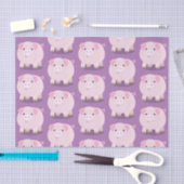 かわいいピンクのポットは豚の漫画イラストレーション 薄葉紙 (クラフト)