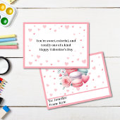 かわいいピンクのマカロンとハート小さなバレンタイン カード