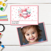 かわいいピンクのマカロン写真教室バレンタインデー カード