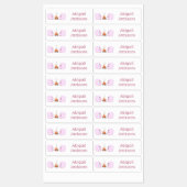 かわいいピンクのマシュマロパーソナライズされたアニメ ラベル (シート)