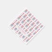 かわいいピンクのマトリョーシカの巣人形 スタンダードカクテルナプキン (角)