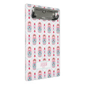 かわいいピンクのマトリョーシカの巣人形 ミニクリップボード (アングル)