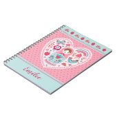 かわいいピンクのマトリョーシカロシアのドール ノートブック (左側)