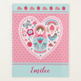 かわいいピンクのマトリョーシカロシアのドール プランナー手帳