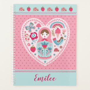 かわいいピンクのマトリョーシカロシアのドール プランナー手帳