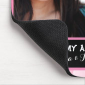 かわいいピンクのママと私の写真 マウスパッド (コーナー)