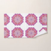 かわいいピンクのマンダラバスタオオルセット バスタオルセット (ハンドタオル)