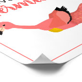 かわいいピンクのマーメイドフラミンゴ感動的引用文 ポスター (角)