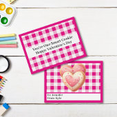 かわいいピンクのミニクラスルームのバレンタインデー ノートカード