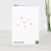 かわいいピンクのメタリックフォイルスターガーリー誕生日 カード (裏面)