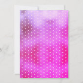 かわいいピンクのメタリックホイルスター ガーリー誕生日 招待状 (裏面)