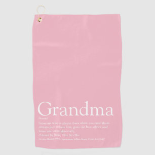 かわいいピンクのモダンな楽しいおばあちゃん 祖母 ゴルフタオル