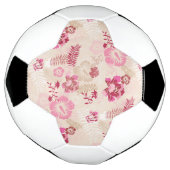 かわいいピンクのモダンな花柄 サッカーボール (回転)