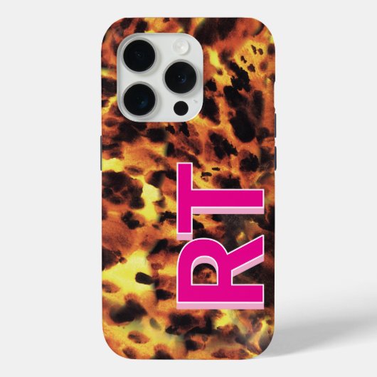 かわいいピンクのモノグラムべっ甲柄 Case-Mate iPhoneケース (裏面)