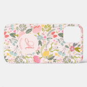 かわいいピンクのモノグラムパーソナライズされた名ガーリー Case-Mate iPhoneケース (裏面 (横))