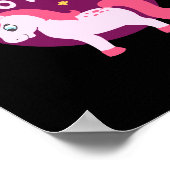 かわいいピンクのユニコーンかわいいを立ち上げる時だ ポスター (角)