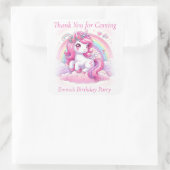 かわいいピンクのユニコーンかわいらしありがとう スクエアシール (バッグ)