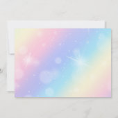 かわいいピンクのユニコーンすべての年齢写真子供の誕生日 招待状 (裏面)