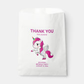 かわいいピンクのユニコーンとウィングス誕生日 フェイバーバッグ (正面)