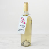 かわいいピンクのユニコーンとウィングス誕生日 ボトルネックタグ (アングル)